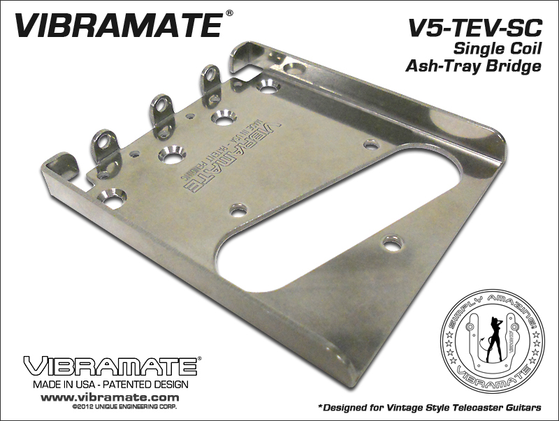 Single-Coil Scalloped Vibramate V5 Stage II Mount Kit For Vintage Tele 